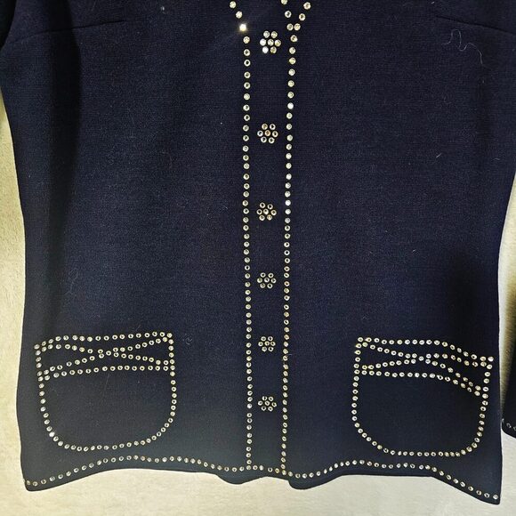 Vintage Rare 60's Mr. Mort Trompe L'oeil Bling shiny Rhinestones Top. Zip back. - Picture 11 of 16